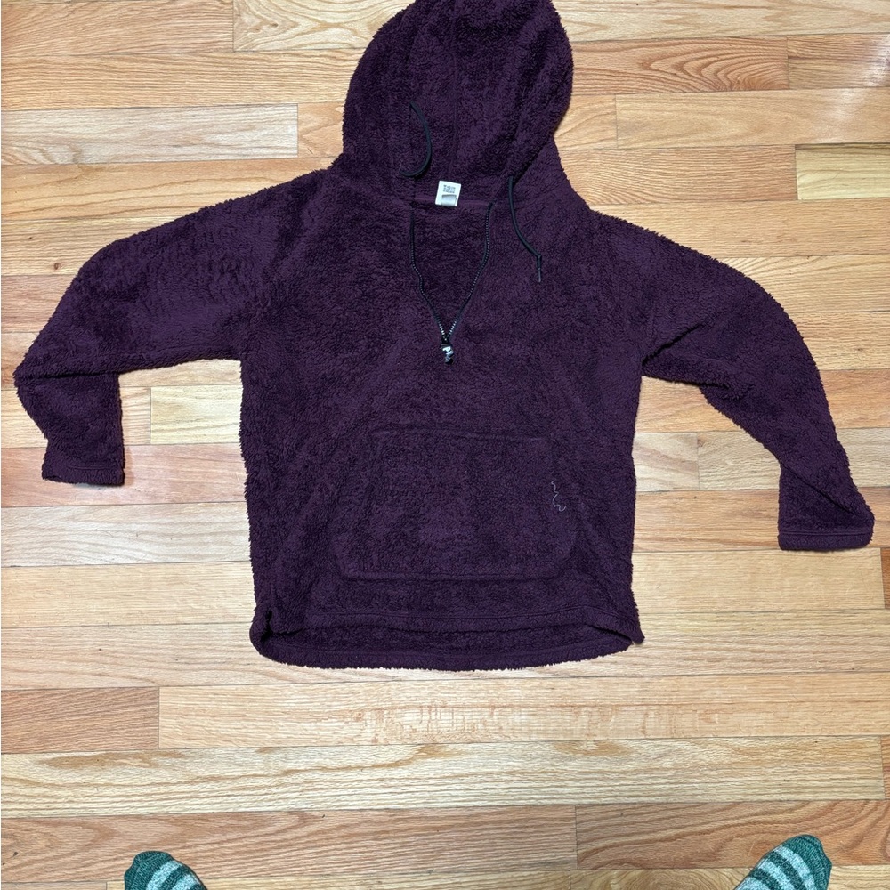 Cozy maroon Sherpa Hoodie Victoria’s Secret